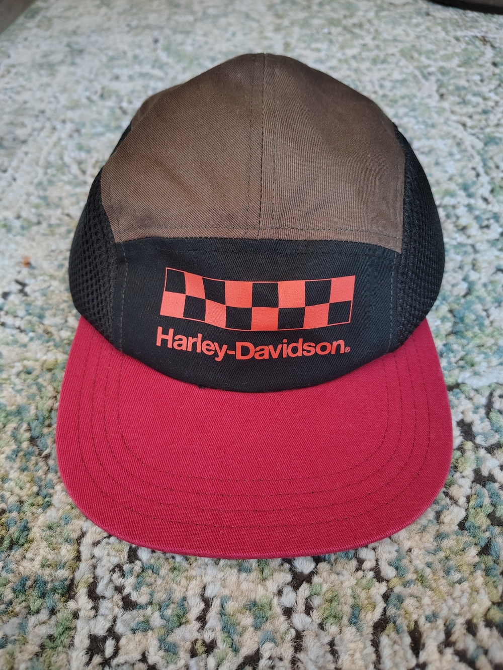 Harley-Davidson Red & Brown Checker Cap